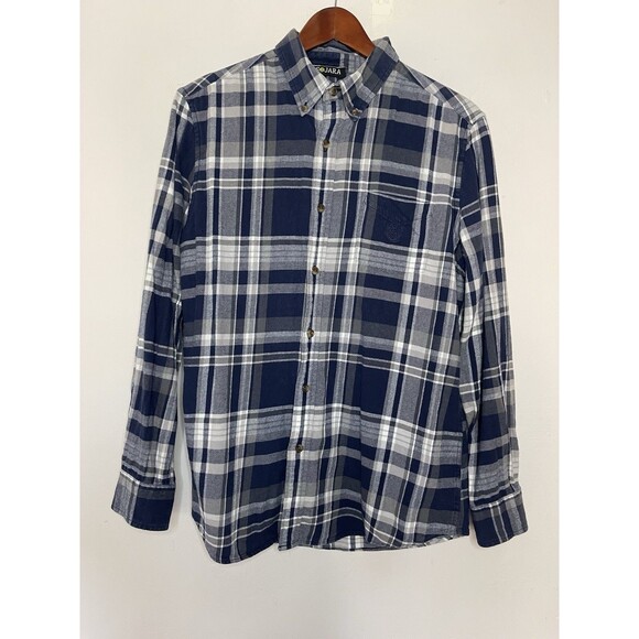 Sojara Upcycled Chigaco Bears Large Oversized Blue Flannel Chaps - Picture 3 of 7